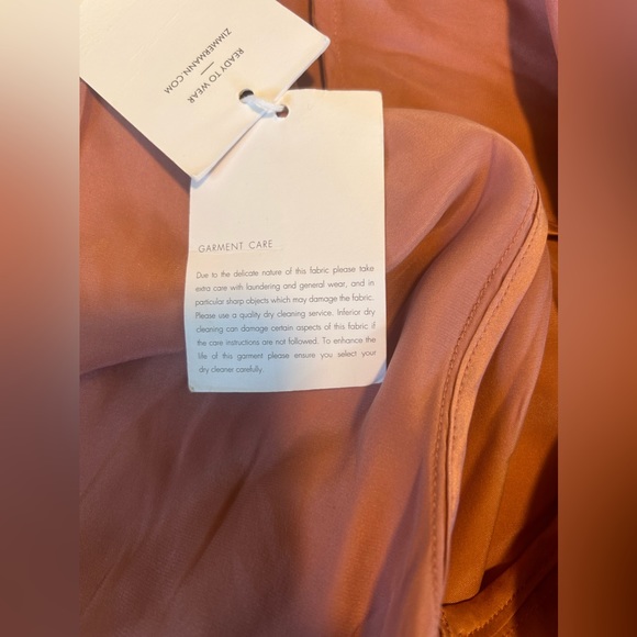 Zimmermann NWT Designer Asymmetric Silk Wrap Pink Midi Dress size1(US 4-6) - Picture 12 of 15